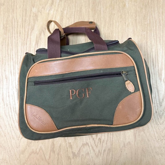 L.L. Bean Bags Mens Ll Bean Canvas Leather Small Weekender Carry On